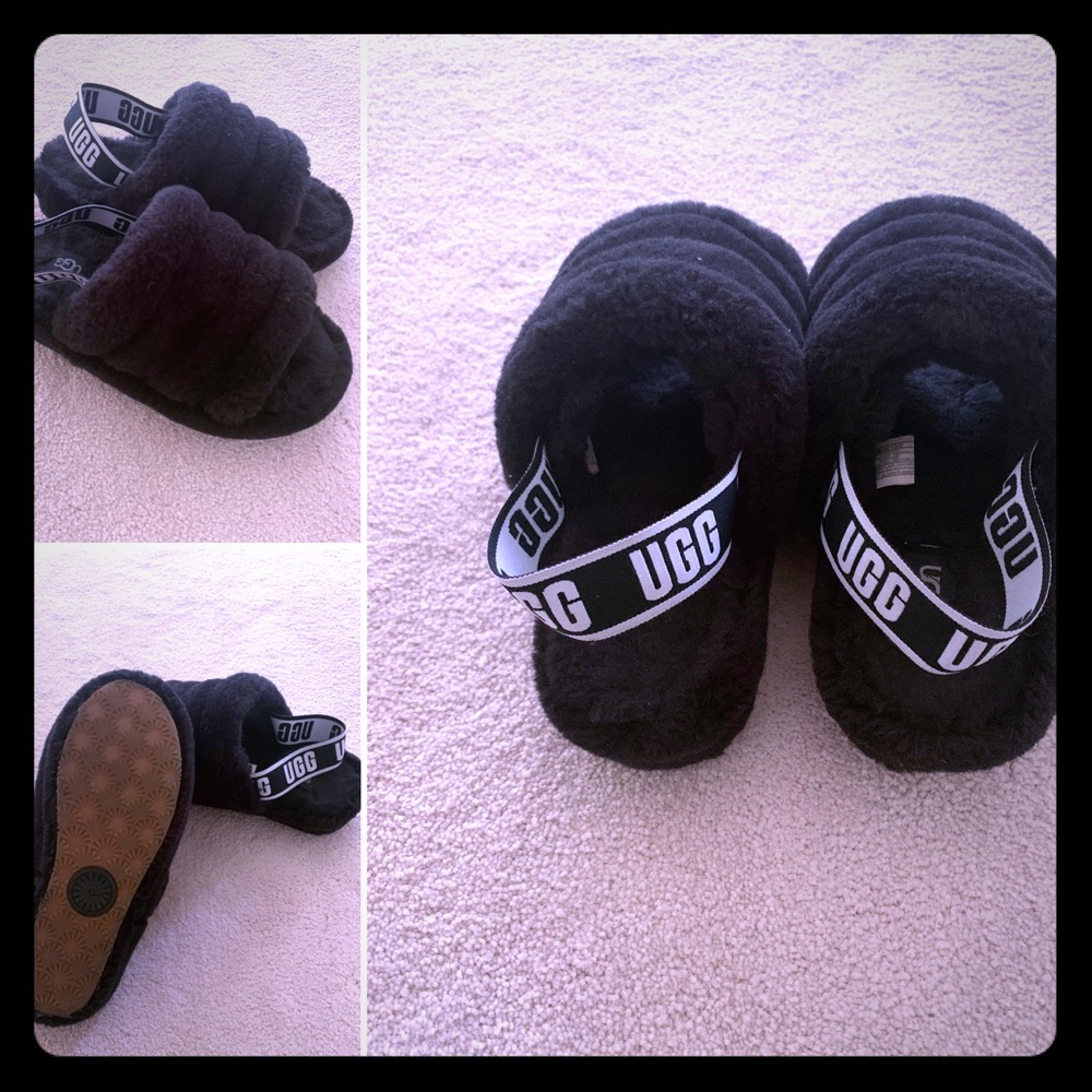 Black Uggs sandals. Worn once. Box not included.